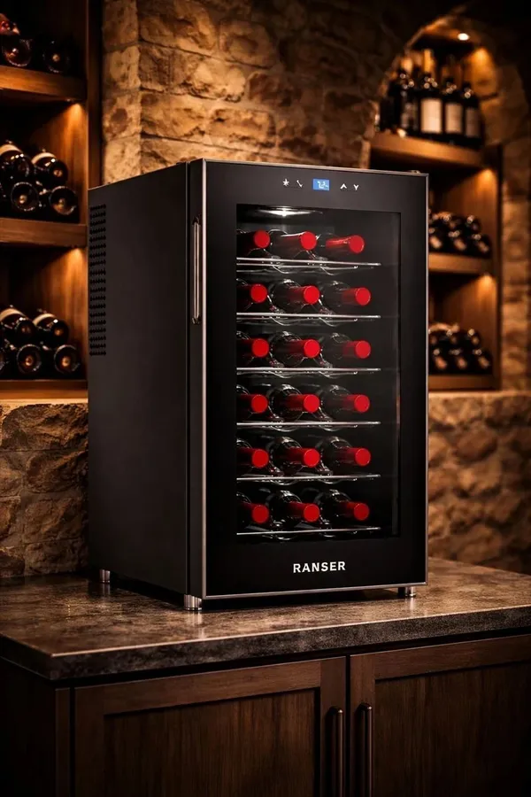 Cava Termoeléctrica 18 Botellas Ranser WC-7000 Mendoza 11 °C a 18 °C Negro