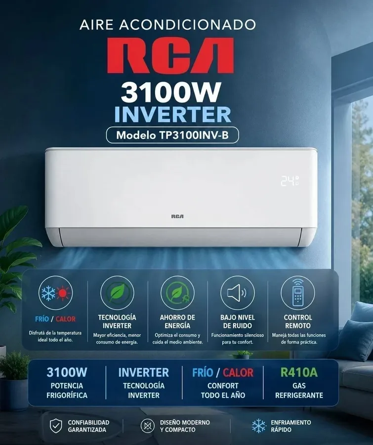 Aire Acondicionado RCA 3100W Inverter Frio/Calor