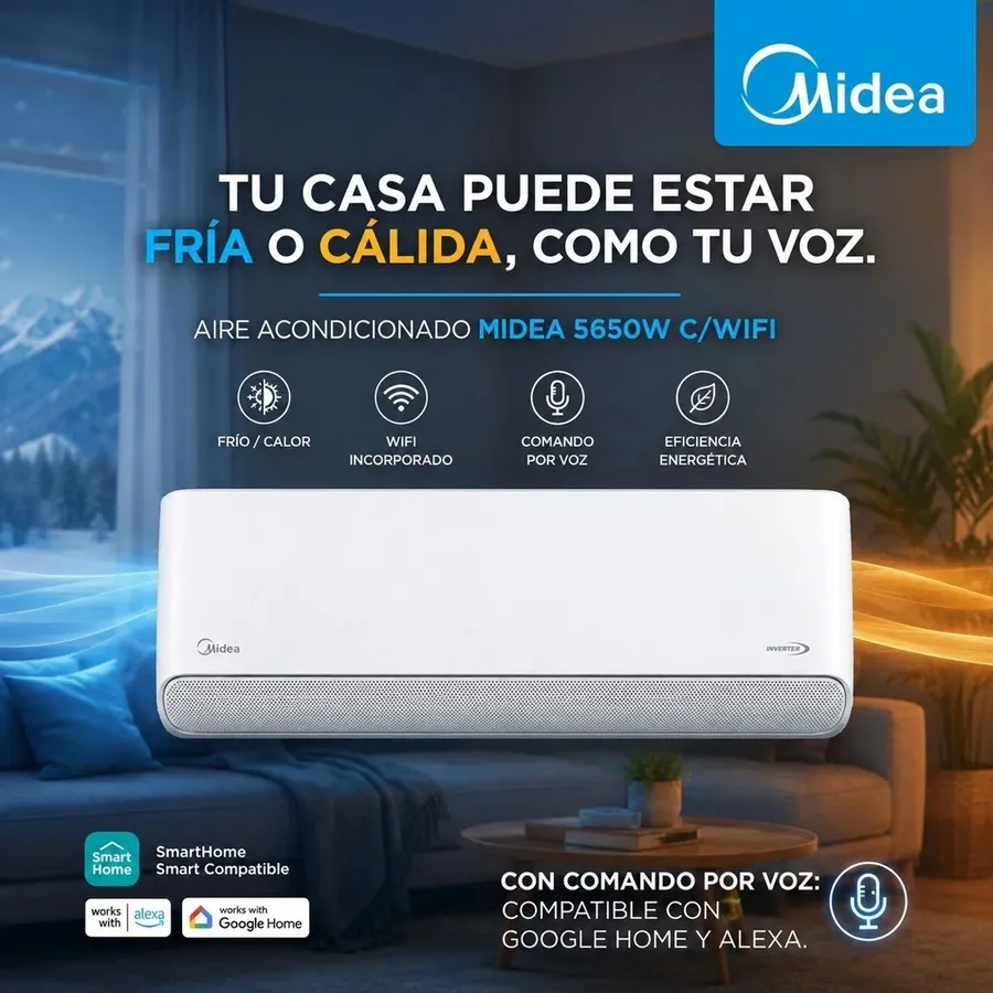 Aire Acondicionado Midea Inverter Breezeless 5650W WI-FI