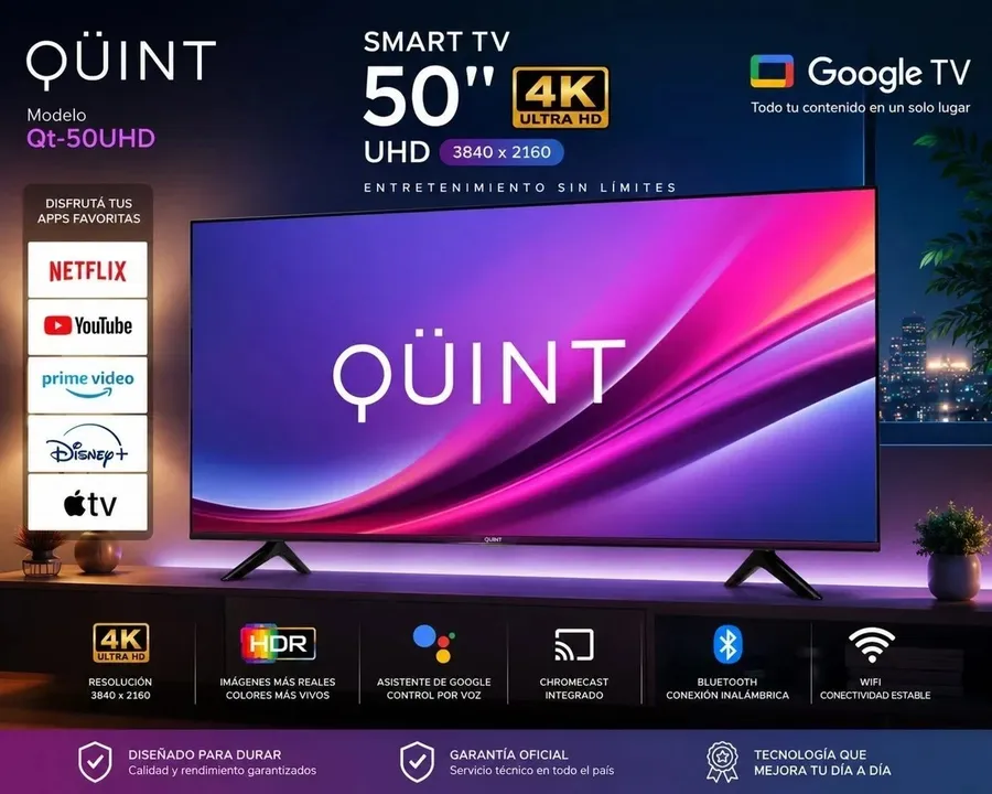 Smart TV Quint 50" CON Google TV QT50UHD