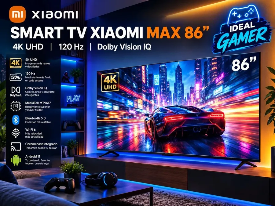 Smart TV 86"XIAOMI CON Android MOD L86M7-ESME 120 HZ Exclusivo Gamer