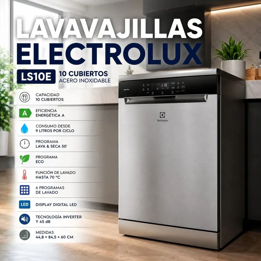 Lavavajillas Electrolux LS10E 10 Cubiertos Acero Inoxidable