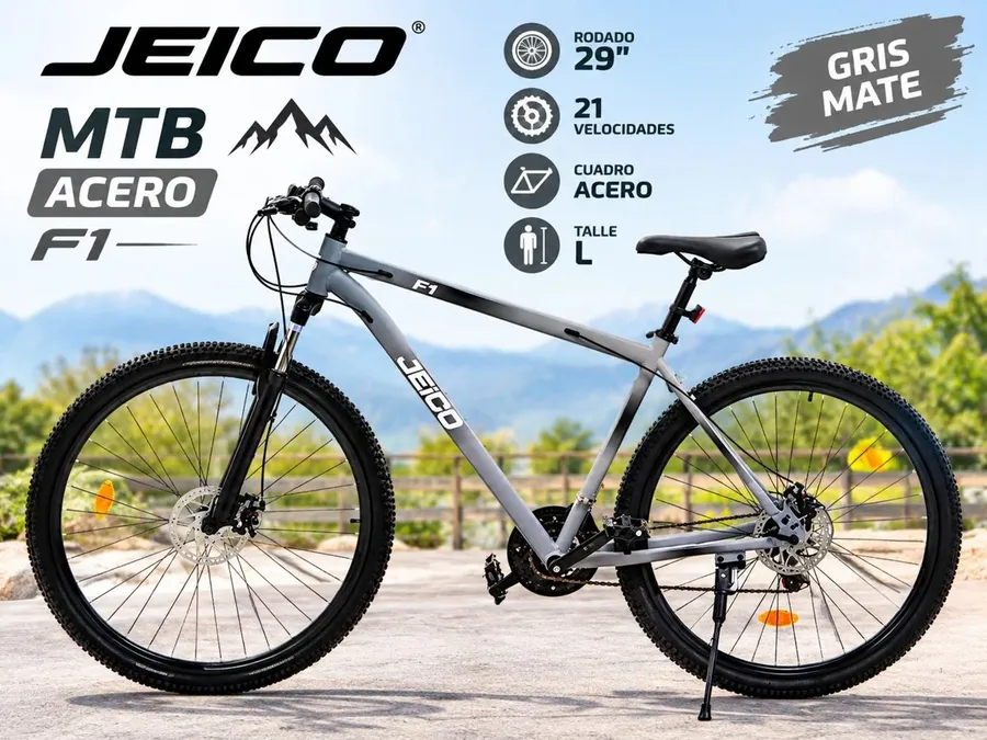 Bicicleta MTB Acero Jeico F1 Gris Mate